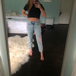 pull and bear pink panther jeans